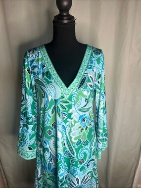Hale Bob Floral Paisley Midi Dress with Pockets Medium